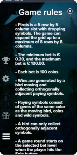 Pirots spillets regler