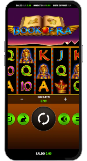 Slotlounge Start applikasjonen Book of Ra