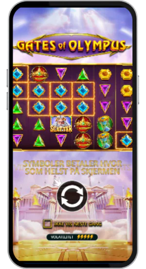 Slotlounge Start applikasjonen Gates of Olympus